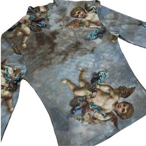 Urban Outfitters Renaissance Cherub Mesh Top